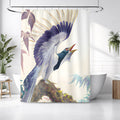 Purple Crane Bird Artwork Shower Curtain