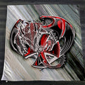 Red Dragon Emblem Fantasy Artwork Fleece Sherpa Blanket