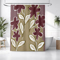 Red Floral Botanical Pattern Shower Curtain
