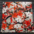 Red Lily Floral Botanical Pattern Fleece Sherpa Blanket