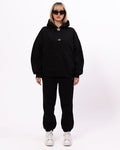 Regalia Crowned Oversized Black Hoodie Jogger Set