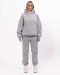 Regalia Crowned Oversized Gray Hoodie Jogger Set
