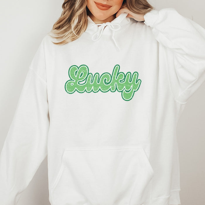 Retro Lucky St. Patrick's Day Crewneck Hoodie - Trendznmore