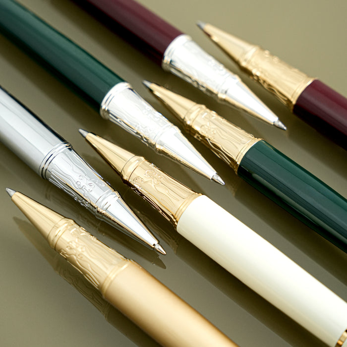 Rollerball Pen- woman - silver - bottle green