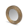 Round Wooden Frame Mirror 16"