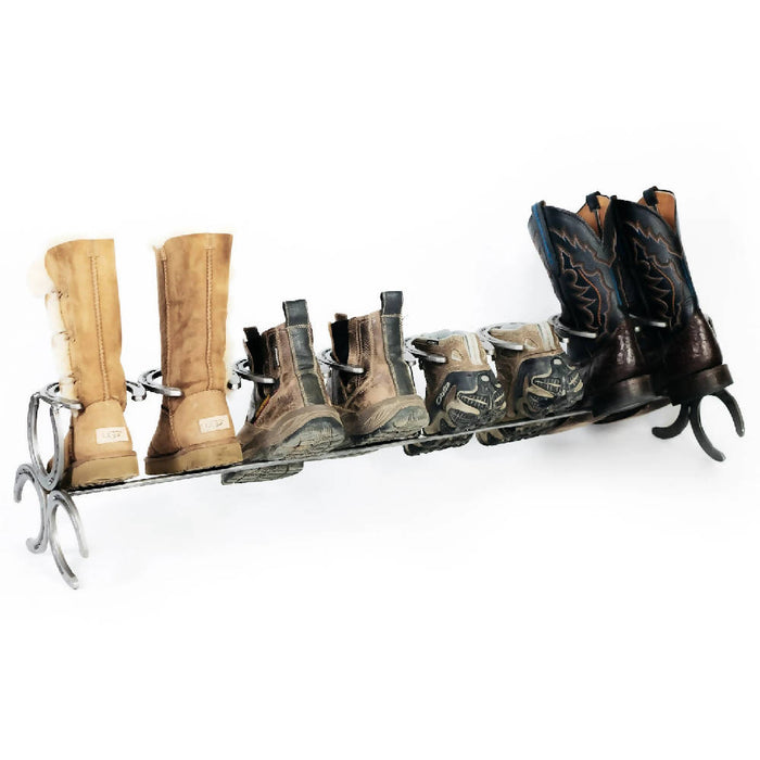 Rustic Horseshoe Boot Rack -  1, 2, 3, or 4 pairs