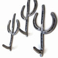 Rustic Horseshoe Cactus Hanger Hooks - Set of 3