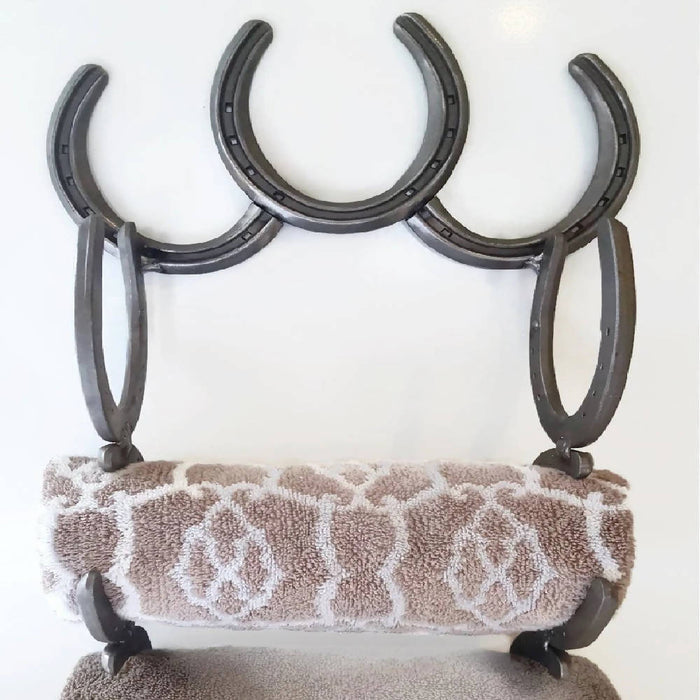 Rustic Horseshoe Towel Holder and Hanger