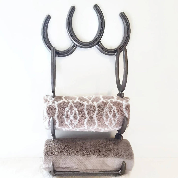 Rustic Horseshoe Towel Holder and Hanger
