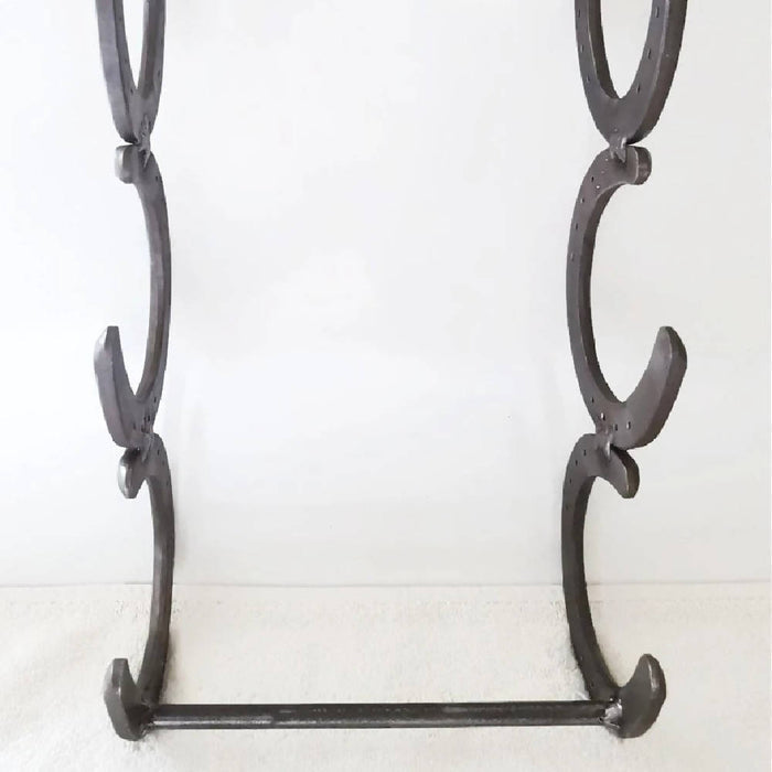 Rustic Horseshoe Wine Bottle Holder - 3 Bottles