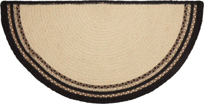 Sawyer Mill Charcoal Poultry Half Circle Braided Rug 16.5x33" - Primitive Star Quilt Shop