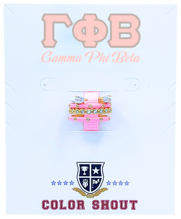 Set of 4 Stack Rings- Gamma Phi Beta