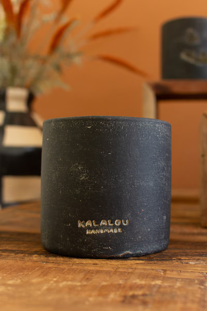 Short Black Clay Jack-O-Lantern Box/6