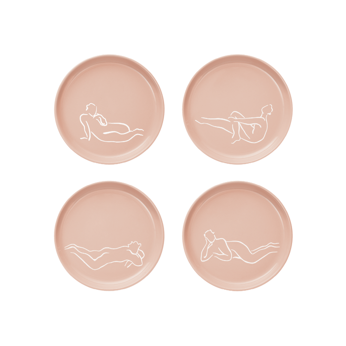 Side Plate Set Of 4 - Luxe Loungers - Peach