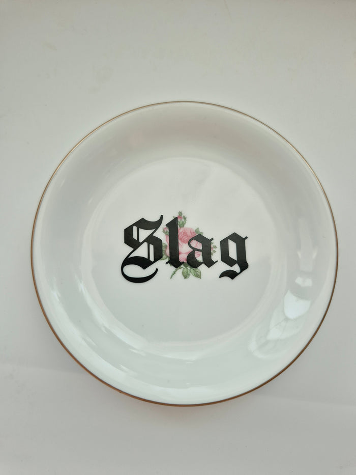 Slag mini rose plate