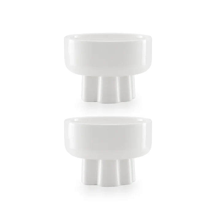 Small Footed Bowl Set Of 2 - Wavy