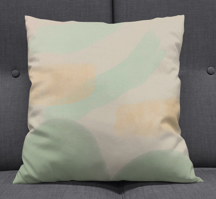 Soft Beige Organic Shape Minimal Pattern Throw Pillow Cover