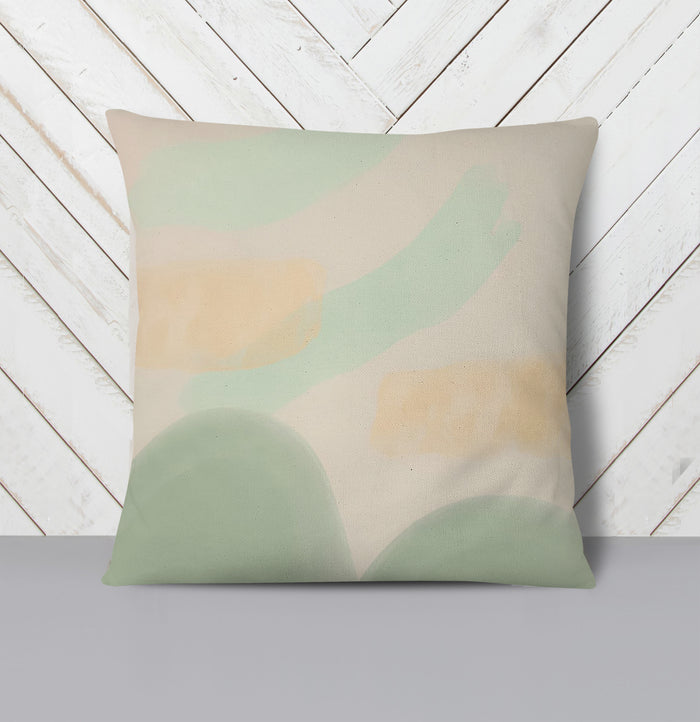 Soft Beige Organic Shape Minimal Pattern Throw Pillow Cover