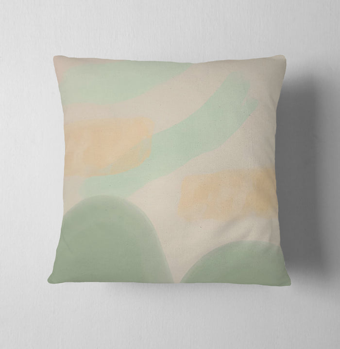 Soft Beige Organic Shape Minimal Pattern Throw Pillow Cover