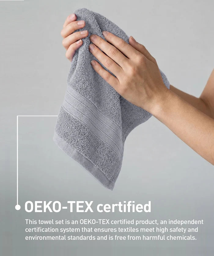 Soft Comfort 4Pc Face Towel Set,Charcoal|600 GSM Cotton|Fade Resistance