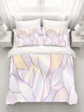 Soft Purple Feather Layered Abstract Pattern Duvet Cover
