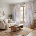 Soft Purple Feather Layered Abstract Pattern Window Curtains
