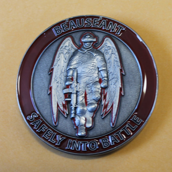 Special Boat Team / Service (Beauseant = Knights Templar Flag) Navy Challenge Coin