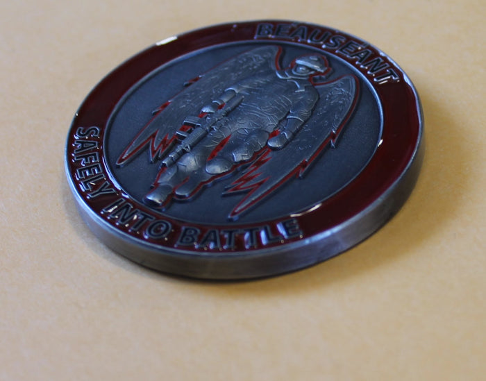Special Boat Team / Service (Beauseant = Knights Templar Flag) Navy Challenge Coin
