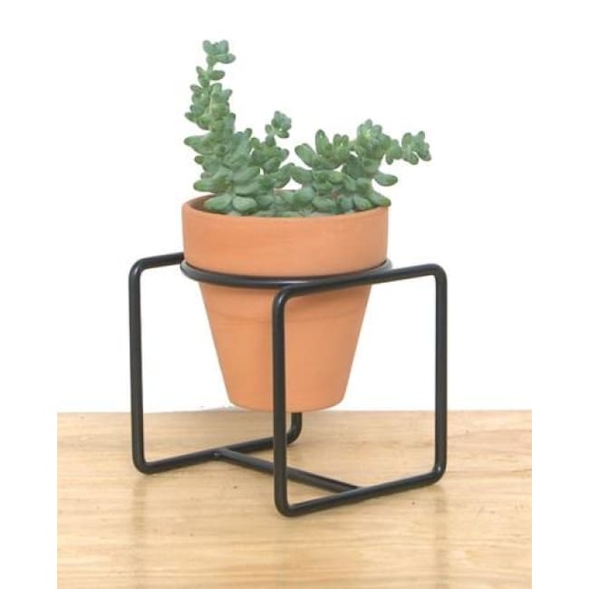 Table Planter Black Short - Planters_Table