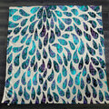 Teal and Purple Rain Drop Pattern Fleece Sherpa Blanket