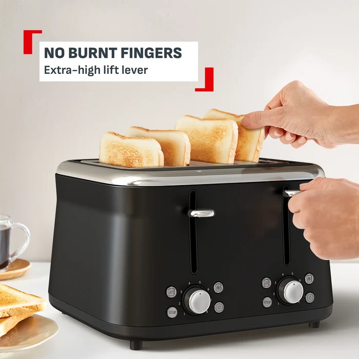 Tefal Collection Toaster 4-slice Black TF7208 with extr high lift lever