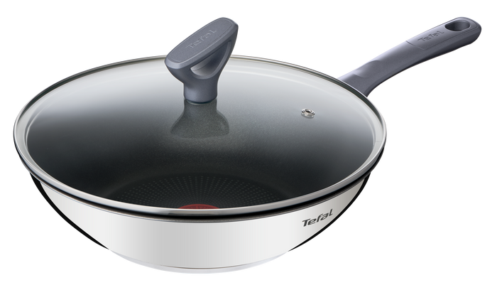Tefal Daily Cook Stainless Steel Induction Non-Stick Wok 28cm + Lid