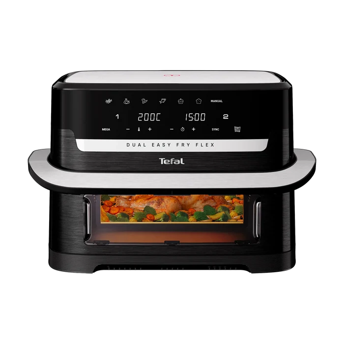 Tefal Dual Easy Fry Flex Black Air Fryer EY9228