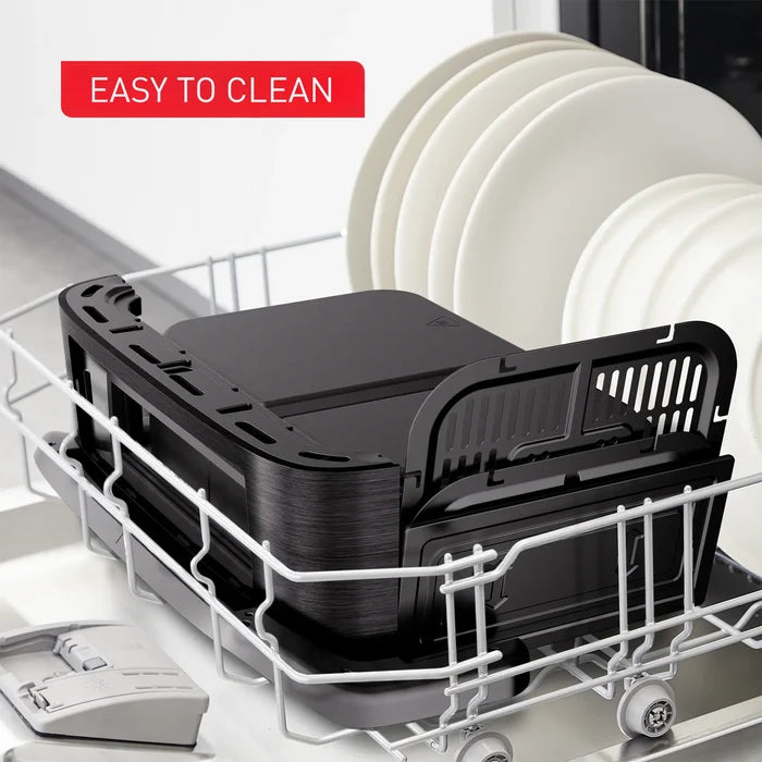 Tefal Dual Easy Fry Flex Black Air Fryer EY9228 easy to clean dishwasher safe