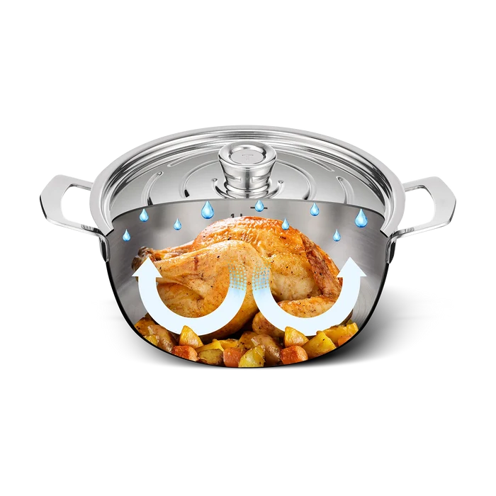 Tefal Emotion+ Gourmet Induction Stainless Steel Uncoated Dutch Oven 24cm