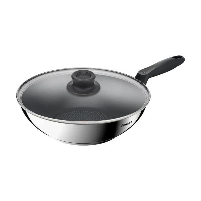 Tefal Everyday Chef Induction Stainless Steel Non-Stick Wok 28cm + Lid