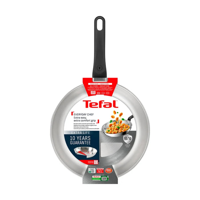 Tefal Everyday Chef Induction Uncoated Stainless Steel Frypan 30cm