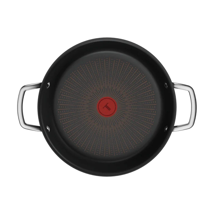 Tefal Excellence+ Induction FusionCore Non-Stick All-In-One Pan 28cm + Lid top view interior coating