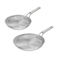 Tefal Extreme Induction Stainless Steel Uncoated Twin Pack Frypans 24/28cm