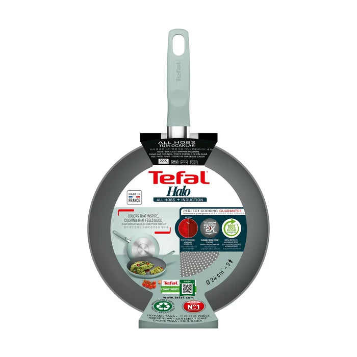 Tefal Halo Induction Non-Stick Eucalyptus Frypan 24cm