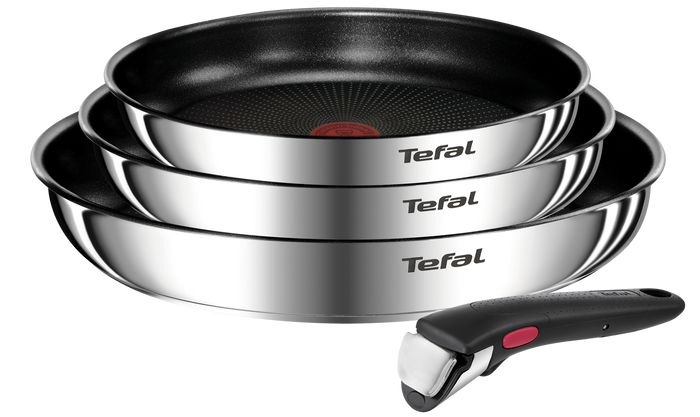 Tefal Ingenio Emotion Induction Non-stick Stainless Steel 4pc Frypan Set