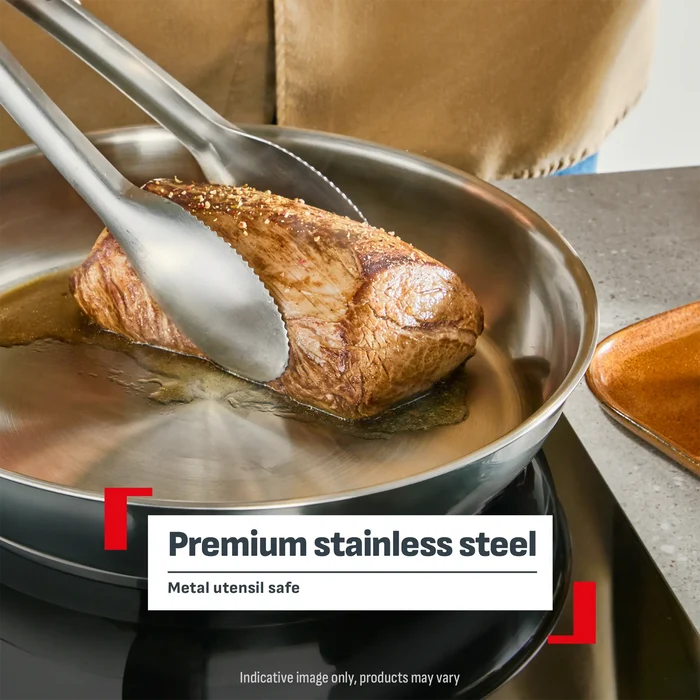 Tefal Ingenio Emotion+ Induction Uncoated Stainless Steel Set metal utensil safe
