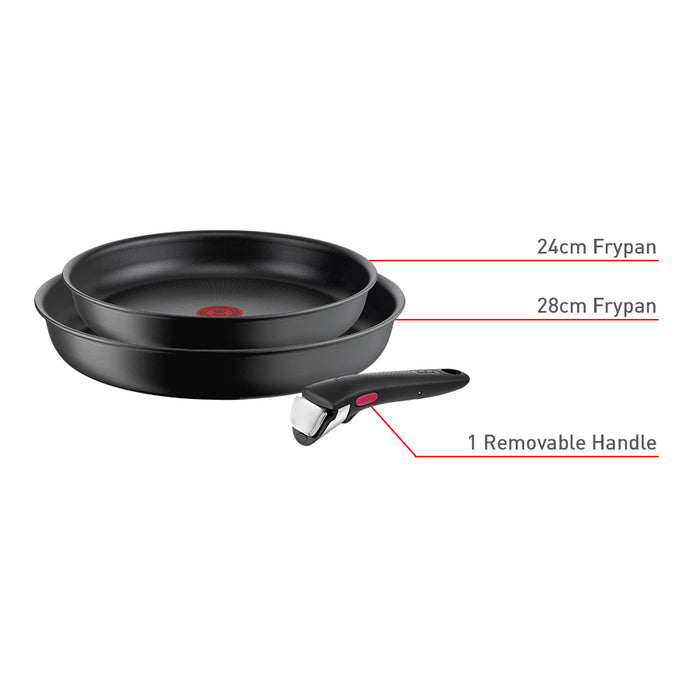 Tefal Ingenio Ultimate Non-Stick Induction 3pc Frypan Set 24/28cm Included in box