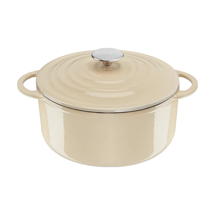 Tefal LOV Induction Cast Iron Beige Stewpot 25cm/5L + Lid