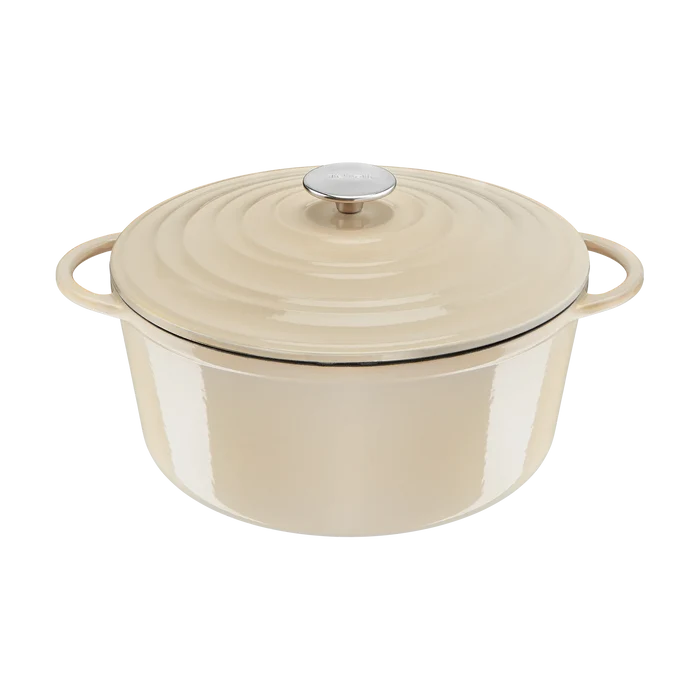 Tefal LOV Induction Cast Iron Beige Stewpot 29cm/7.4L + Lid