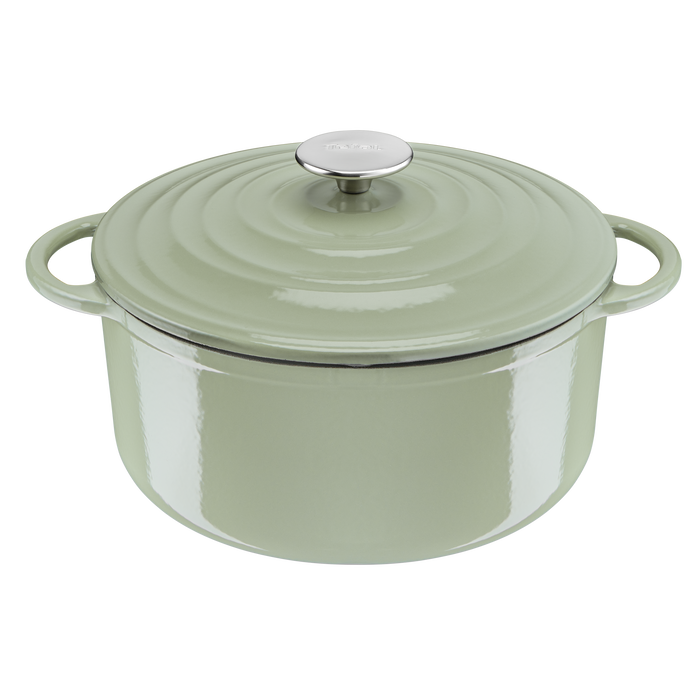 Tefal LOV Induction Cast Iron Green Lichen Stewpot 25cm/5L + Lid
