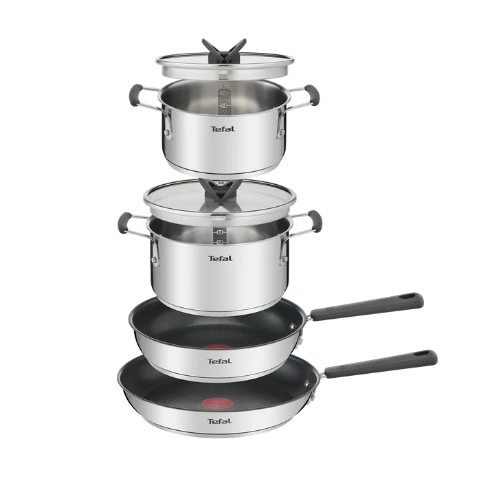 Tefal Opti'Space Induction Stainless Steel 6pc Mixed Set