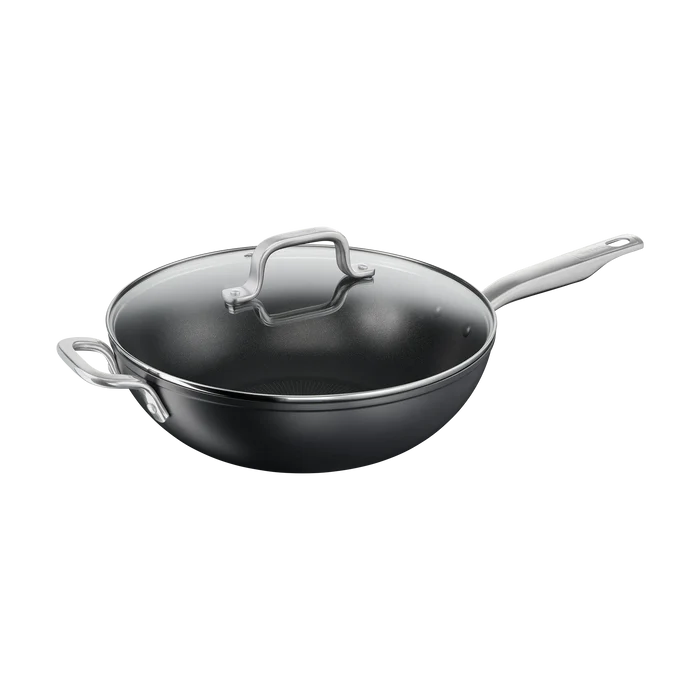 Tefal Premium Specialty Hard Anodised Induction Non-Stick Wok 32cm + Lid