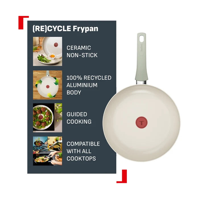 Tefal (Re)cycle Induction Ceramic Green Lichen Non-Stick Frypan 20cm