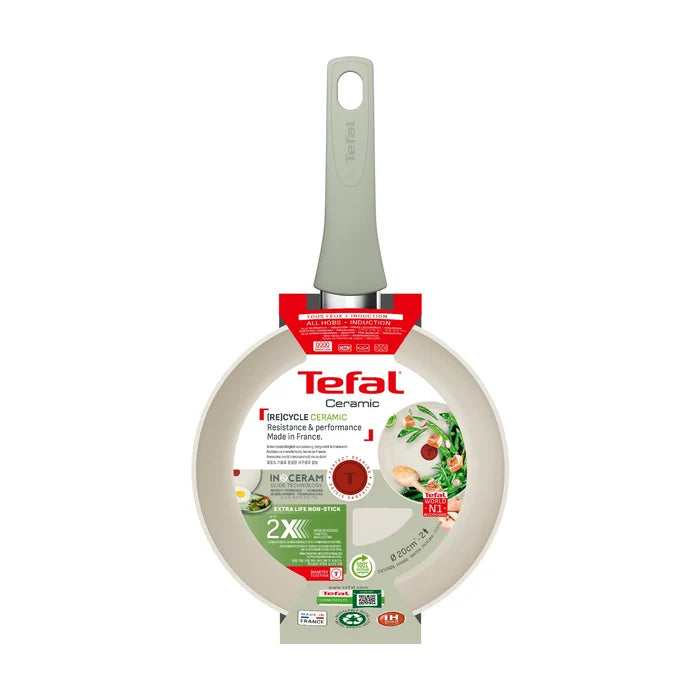 Tefal (Re)cycle Induction Ceramic Green Lichen Non-Stick Frypan 20cm